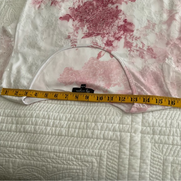 LILY MORGAM, PINK & WHITE FLORAL BLOUSE - Picture 7 of 13